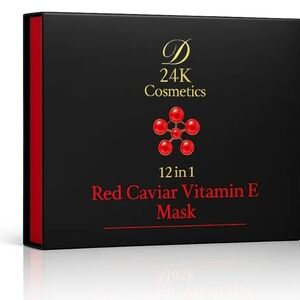 D24K Cosmetics 12 Red Caviar Vitamin E Gel Masks New In Box